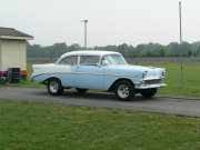 Blue and White 1956 Chevrolet Bel Air